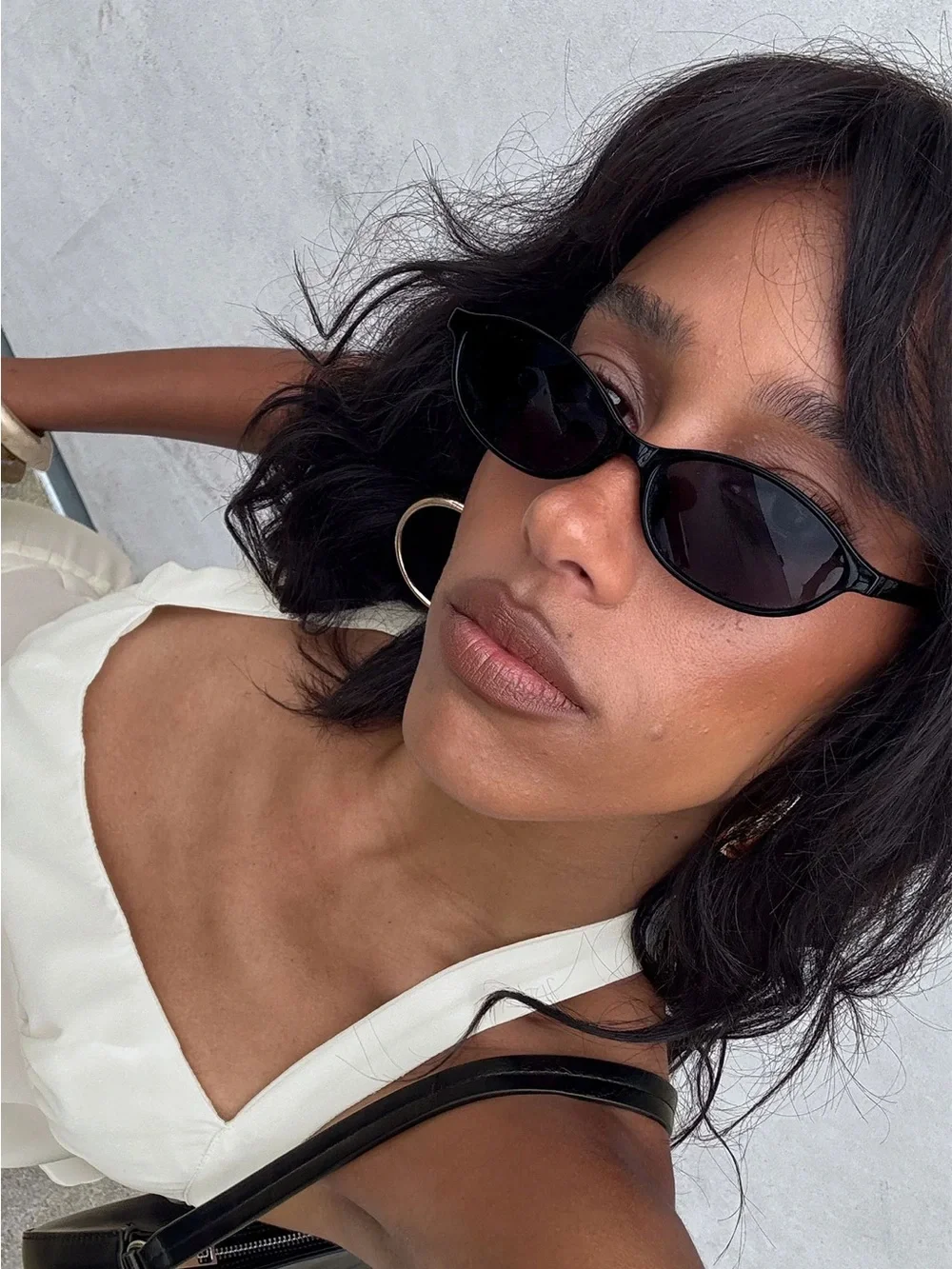 Princess Polly Black Oval Sunglasses